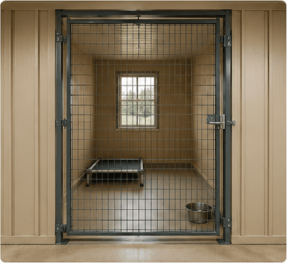 Inside the Creekside 2 kennel